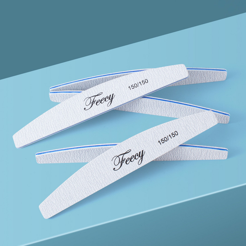 Nagų dildės 100 180 grūdėtumo dvigubos pusės Nagų dailės manikiūro pedikiūro įrankiai Švitrinis popierius Stiprus, storas buferis Half Moon Lime šlifavimo dildė