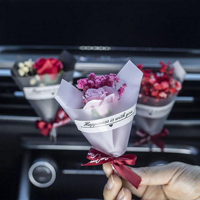 Κλιπ αέρα εξαερισμού αυτοκινήτου Κλιπ άρωμα Δημιουργικό μπουκέτο για άνδρες Γυναικεία Gypsophila Dry Flower Car Αποσμητικό αυτοκινήτου Άρωμα Auto Accessories