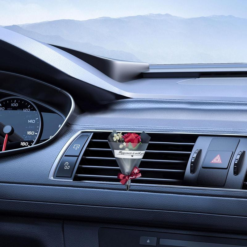 Clip de aerisire pentru mașină Clip de parfum Buchet creativ pentru bărbați, femei, Gypsophila, flori uscate, odorizant pentru mașină, parfum, accesorii auto