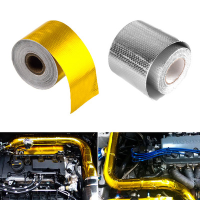 5/10M Car Exhaust Thermal Exhaust Tape Air Intake Heat Insulation Shield Wrap Reflective Heat Barrier Self Adhesive Engine
