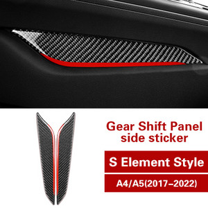 Model 3D pentru interiorul mașinii, fibră de carbon, panou de control al schimbătorului de viteze, capac lateral, autocolant pentru Audi A4 A5 2017-2022