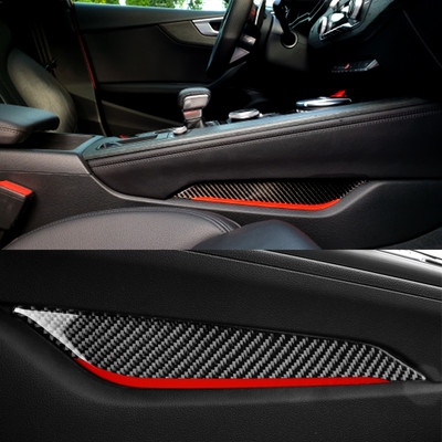 3D automobilio stiliaus interjero formavimas anglies pluošto pavarų perjungimo valdymo skydelio šoninis dangtelio apdaila auto lipdukas skirtas Audi A4 A5 2017-2022 m.