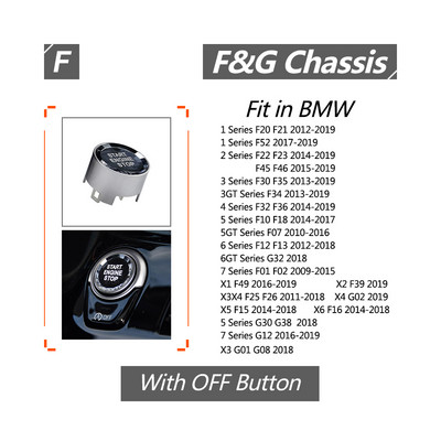 Crystal Styling Car Pornire Oprire Motor Buton Comutator Trim pentru BMW E81 E87 E60 E90 E92 E70 F25 F26 G30 F20 F22 F30 F10 F32