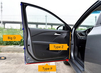 2 метра уплътнение на ръба на прозореца Форма DZPB Звукоизолиращо гумено уплътнение на вратите на автомобила Уплътнителна лента на капака на багажника Прахоустойчиви автомобилни оценки