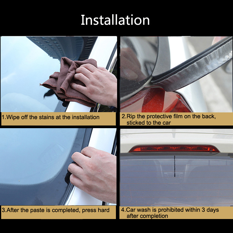 Autocolante de izolație fonică pentru parbriz de mașină, bandă de etanșare izolată fonic din cauciuc pentru Volkswagen POLO Golf Passat MK5 MK6