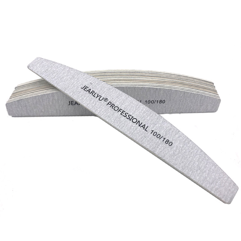 10 buc pile de unghii din lemn, 100/180, tampon profesional pentru unghii, puternic, gros, șmirghel, șlefuit, șlefuit, tip banană, pile de unghii lime a ongle