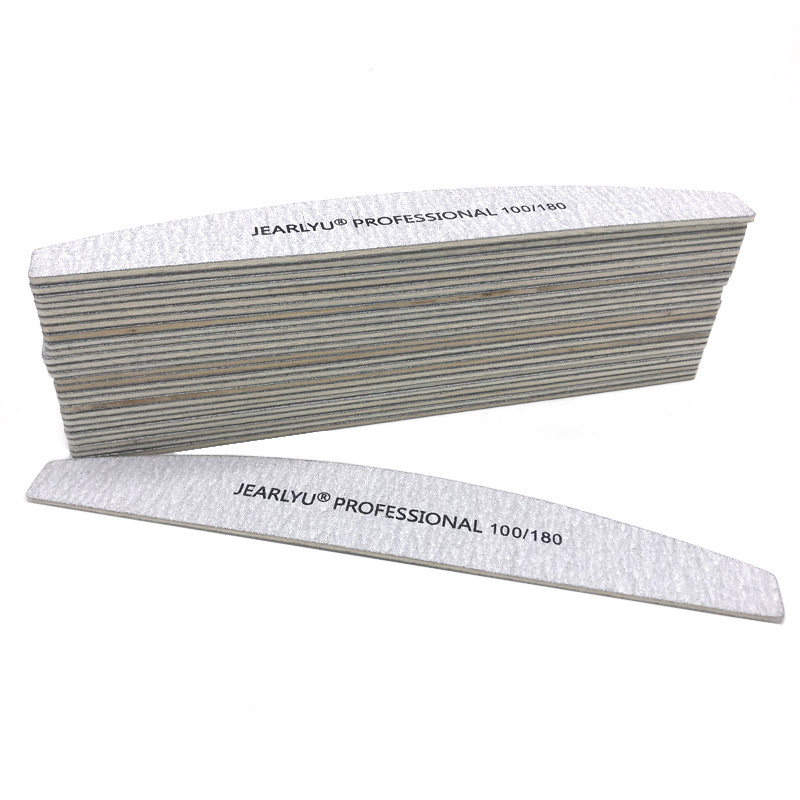 10 buc pile de unghii din lemn, 100/180, tampon profesional pentru unghii, puternic, gros, șmirghel, șlefuit, șlefuit, tip banană, pile de unghii lime a ongle