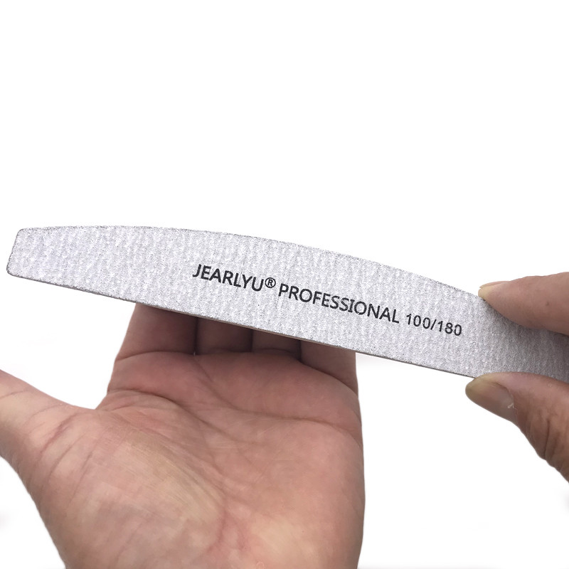 10 buc pile de unghii din lemn, 100/180, tampon profesional pentru unghii, puternic, gros, șmirghel, șlefuit, șlefuit, tip banană, pile de unghii lime a ongle