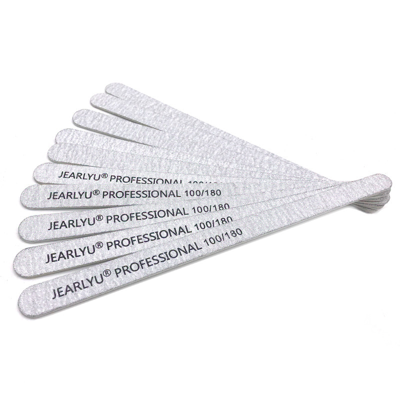 10 buc/lot 100/180 Pile de unghii profesionale pentru unghii cu gel Hârtie abrazivă gri Smirghel din lemn cu două fețe Pile pentru unghii Instrumente de manichiură