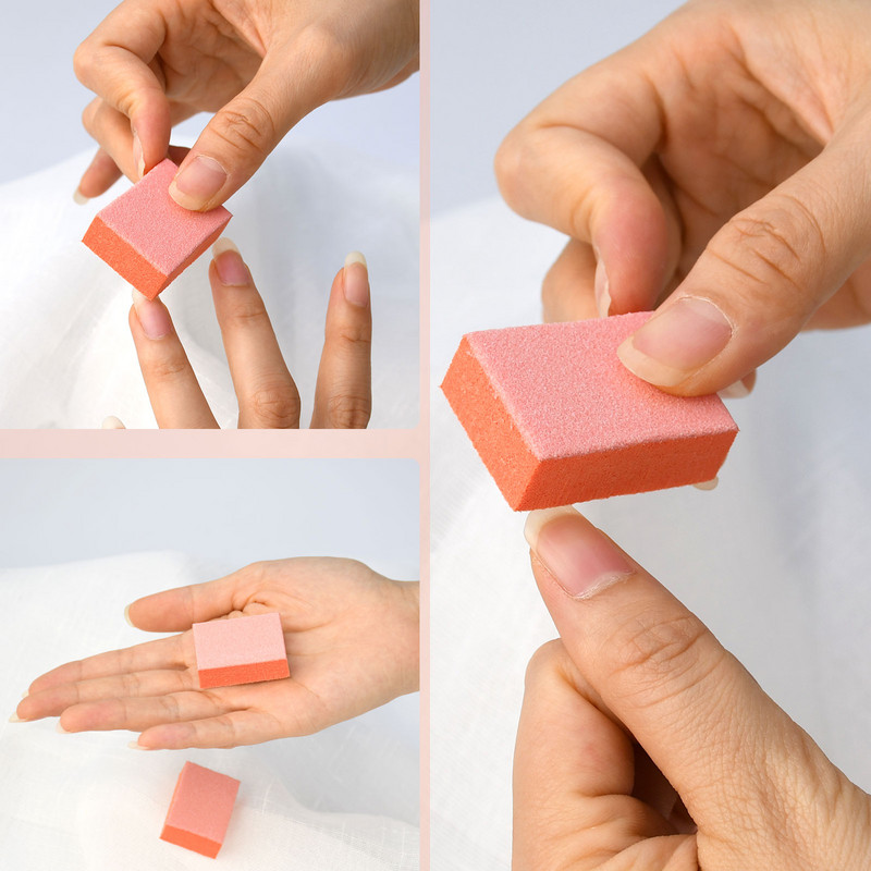 50 de bucăți mini blocuri de pile de unghii 80/100/180/240 burete de lustruit pentru oja naturală acrilice tampon de șlefuire instrumente de manichiură pedichiură