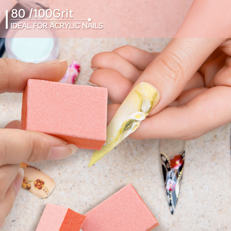 50 de bucăți mini blocuri de pile de unghii 80/100/180/240 burete de lustruit pentru oja naturală acrilice tampon de șlefuire instrumente de manichiură pedichiură