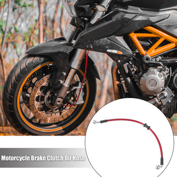 Motoforti Универсален 40 см спирачен съединител за мотоциклет Маслен маркуч Тръбопроводна тръба Червен хидравличен подсилен сплетен маркуч от неръждаема стомана