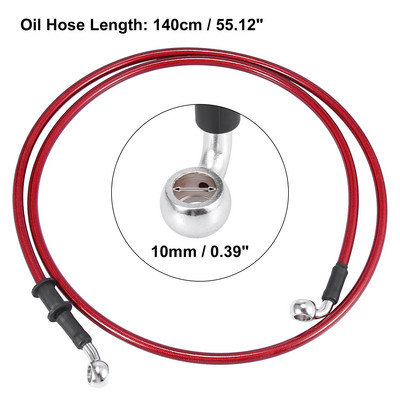 Motoforti universaalne 40 cm mootorratta piduri siduri õlivoolik toru punane hüdrauliline tugevdatud roostevabast terasest punutud voolik