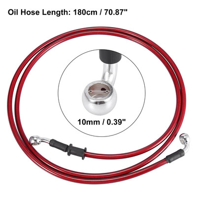 Motoforti universaalne 40 cm mootorratta piduri siduri õlivoolik toru punane hüdrauliline tugevdatud roostevabast terasest punutud voolik