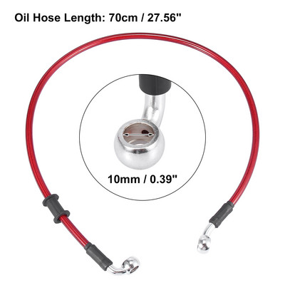 Motoforti universaalne 40 cm mootorratta piduri siduri õlivoolik toru punane hüdrauliline tugevdatud roostevabast terasest punutud voolik