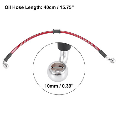 Motoforti universaalne 40 cm mootorratta piduri siduri õlivoolik toru punane hüdrauliline tugevdatud roostevabast terasest punutud voolik