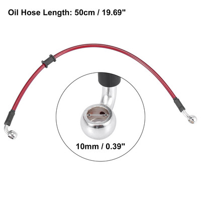 Motoforti universaalne 40 cm mootorratta piduri siduri õlivoolik toru punane hüdrauliline tugevdatud roostevabast terasest punutud voolik