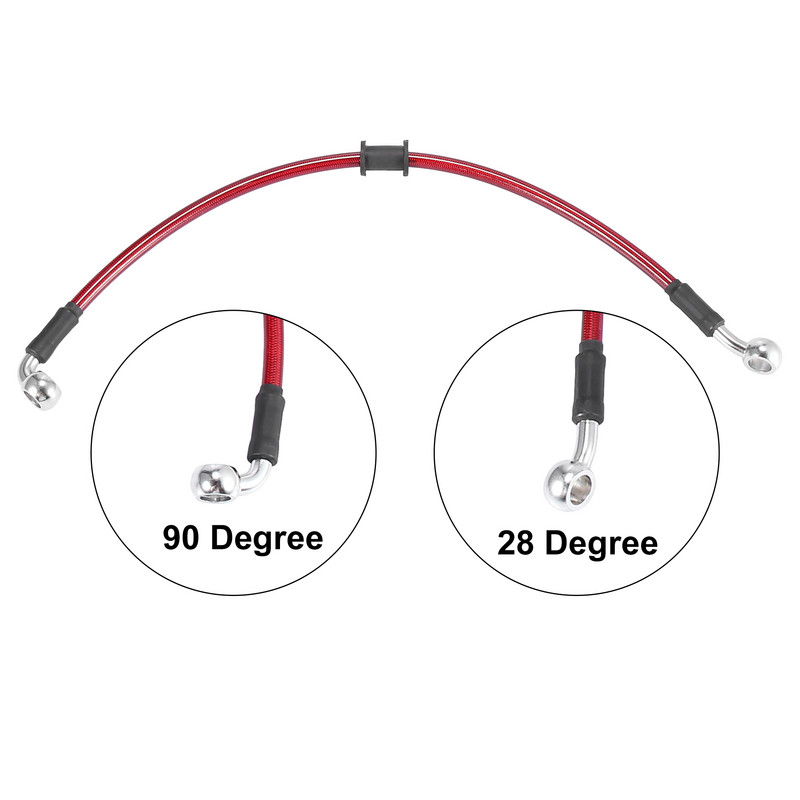 Motoforti universaalne 40 cm mootorratta piduri siduri õlivoolik toru punane hüdrauliline tugevdatud roostevabast terasest punutud voolik