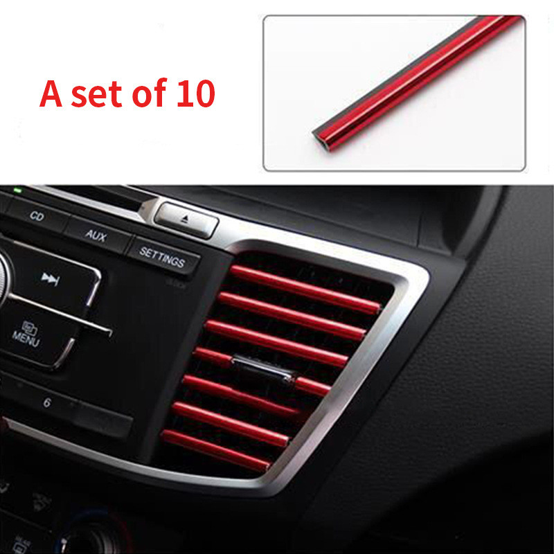 Ieșire pentru aer condiționat auto Bandă decorativă Clip pentru ieșire aer în formă de U, galvanizată, bandă strălucitoare Ieșire aer cromat