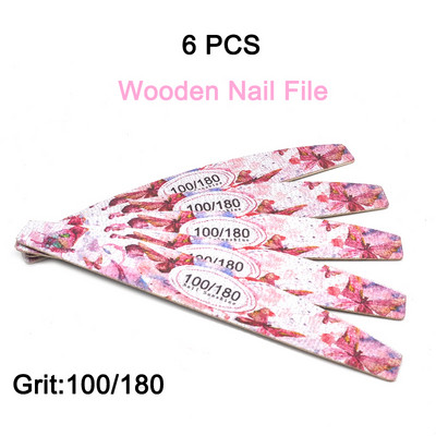 6 buc/lot pile de unghii 80/100/120/180/240 pile tampon de șlefuit pentru unghii Ziua Îndrăgostiților Dsign lac de unghii Instrumente profesionale pentru frumusețe