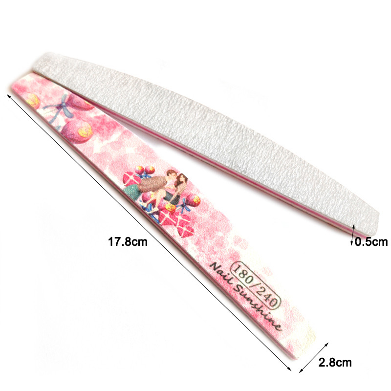 6 buc/lot pile de unghii 80/100/120/180/240 pile tampon de șlefuit pentru unghii Ziua Îndrăgostiților Dsign lac de unghii Instrumente profesionale pentru frumusețe