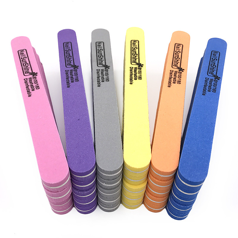 10 buc/lot Pile profesionale pentru unghii 100/180 Set de instrumente pentru șlefuire pentru șlefuire pentru manichiură pentru șlefuire pentru unghii, pentru îndepărtarea tamponului de polonez, placă de șmirghel.