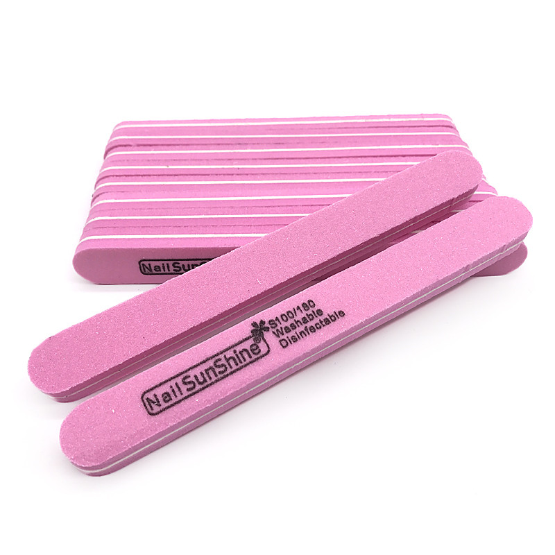 10 buc/lot Pile profesionale pentru unghii 100/180 Set de instrumente pentru șlefuire pentru șlefuire pentru manichiură pentru șlefuire pentru unghii, pentru îndepărtarea tamponului de polonez, placă de șmirghel.