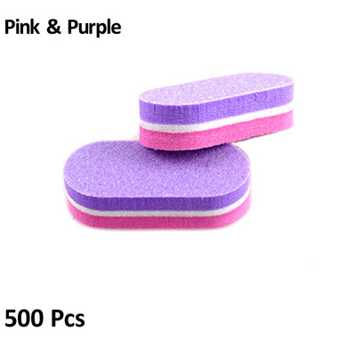 500 buc/lot, consumabile en-gros pentru unghii, mini pile de burete pentru unghii, bloc tampon pentru lustruire dublă laterală, set de instrumente pentru lac de unghii.