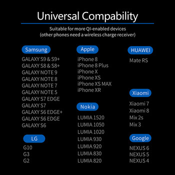 10W безжична зарядна подложка за iPhone 14 13 12 11 Pro Max X Samsung Xiaomi USB A PD зарядни устройства за телефони Докинг станция за бързо зареждане
