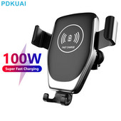 100W bežični punjač za automobil, držač za telefon, stalak za iPhone 14 13 12 11 Samsung S22 S21 Xiaomi indukcijska stanica za brzo punjenje