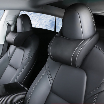 Pernă pentru gât Pernă pentru tetiera pentru Tesla Model 3 YXS din piele cu memorie Pernă pentru gât și talie pentru scaunul automat Suport pentru cap Model3