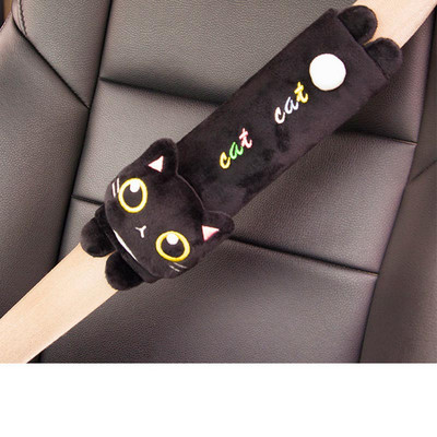 ATsafepro Slatka crna mačka Jastuk za automobil Crtani jastuk za glavu Jastuk za lumbalni dio Navlaka za sigurnosni pojas Uređenje interijera automobila Nosači sjedala