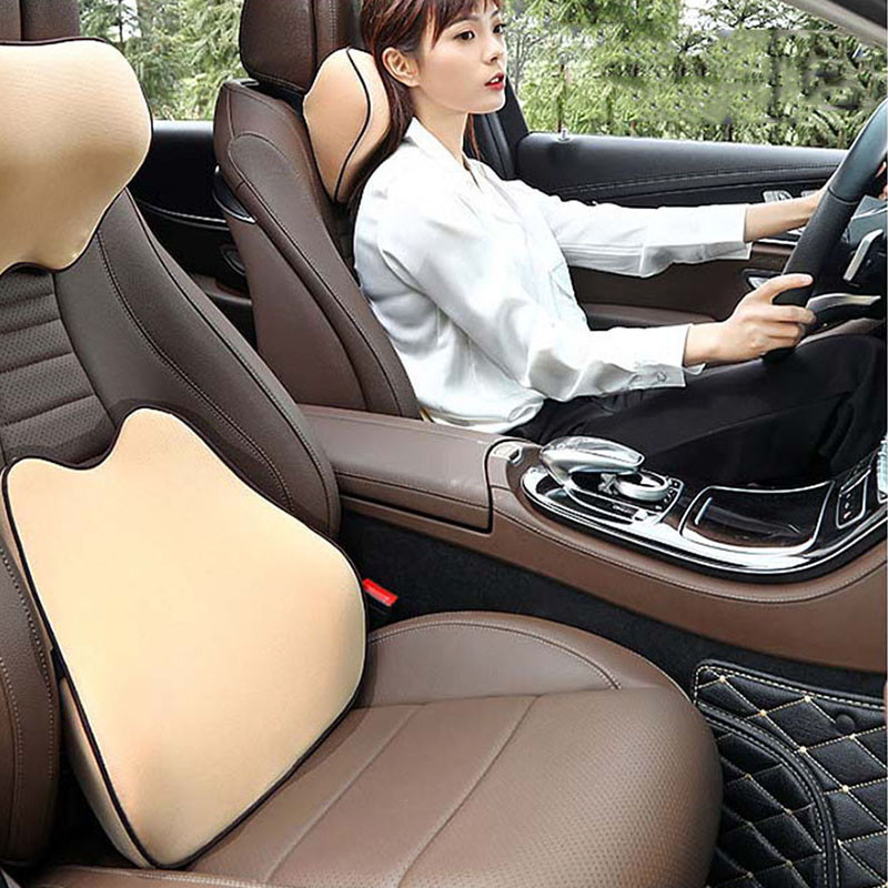 Accesorii pentru mașină Tetiera Lombară Auto Memory Bumbac Respirabil Suport automat pentru gât Pernă de scaun Moda Confortabilă Pernă de mașină