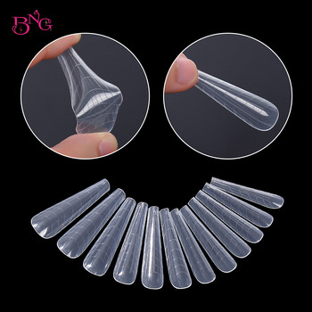 120Pcs Dual Forms Full Cover Nail Tips Άνω τοξωτή φόρμα επέκτασης Ακρυλικό Top Form for Nail Poly UV Gel Quick Building