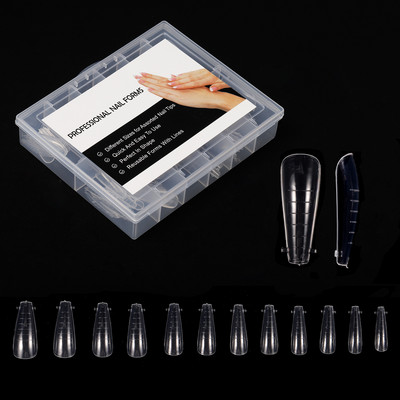 120 buc. Forme duble Sfaturi de unghii cu acoperire completa Mucegai de extensie arcuit superioară Formă superioară acrilice pentru unghii Poly Gel UV Construcție rapidă