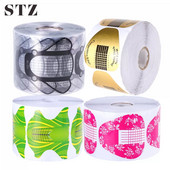 500/Set Formă de extensie a unghiilor Acrilic Sfaturi franceze Mucegai UV Gel Lac Nail Art Ghid Șablon Autocolant Instrumente Manichiură #941-2