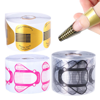 500/Σετ Επέκταση Νυχιών Ακρυλικό Γαλλικό Συμβουλές Καλούπι UV Gel Polish Nail Art Guide Stencil Sticker Tools Manicure #941-2