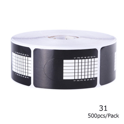 500/Set Formă de extensie a unghiilor Acrilic Sfaturi franceze Mucegai UV Gel Lac Nail Art Ghid Șablon Autocolant Instrumente Manichiură #941-2