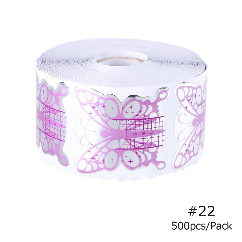 500/Set Formă de extensie a unghiilor Acrilic Sfaturi franceze Mucegai UV Gel Lac Nail Art Ghid Șablon Autocolant Instrumente Manichiură #941-2