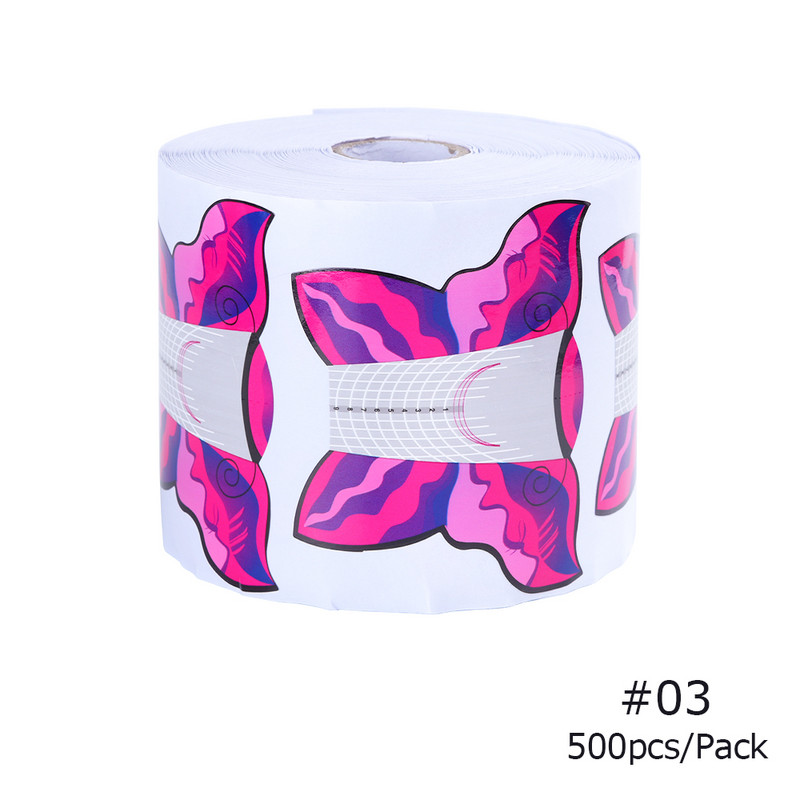 500/Set Formă de extensie a unghiilor Acrilic Sfaturi franceze Mucegai UV Gel Lac Nail Art Ghid Șablon Autocolant Instrumente Manichiură #941-2