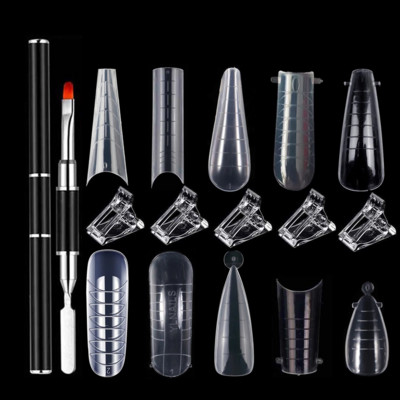 Forme superioare pentru prelungirea unghiilor Mucegai cu gel de construcție rapidă Sfaturi false franceze Forme duale Decorație acrilică Formă de matriță de artă DIY