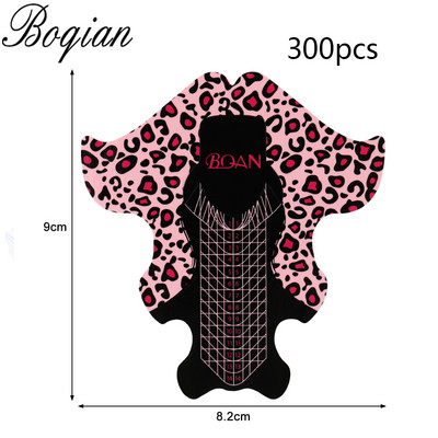 BQAN Leopard French Nail Form Tips Gold Nail Extension Instrumente de artă pentru unghii Gel Extension Sticker Acrilic Manichiură