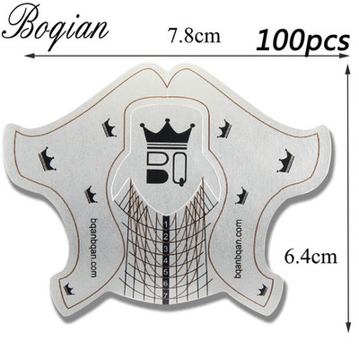 BQAN Leopard French Nail Form Tips Gold Nail Extension Instrumente de artă pentru unghii Gel Extension Sticker Acrilic Manichiură