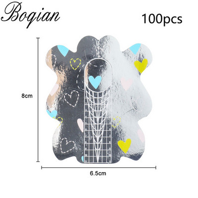 BQAN Leopard French Nail Form Tips Gold Nail Extension Instrumente de artă pentru unghii Gel Extension Sticker Acrilic Manichiură