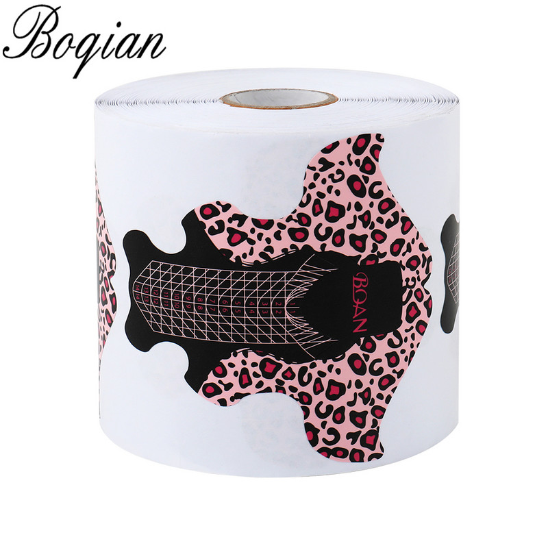 BQAN Leopard French Nail Form Tips Gold Nail Extension Instrumente de artă pentru unghii Gel Extension Sticker Acrilic Manichiură