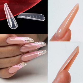 Μορφές νυχιών Poly UV Finger Full Acrylic Gel Extended False Tips Clip DIY Quick Building Nail Extension Art Dual Forms
