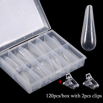 Körömformák Poly UV Finger teljes akril gél meghosszabbított hamis hegyek klip DIY Quick Building körömhosszabbító művészet kettős forma