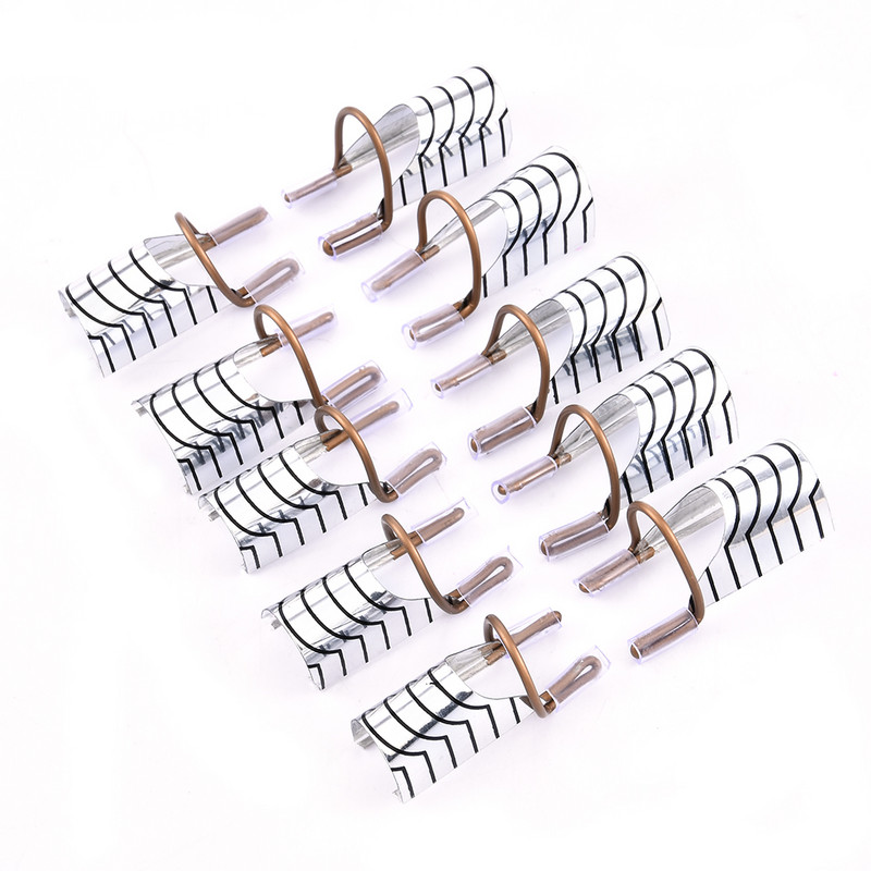 10kom višekratnih aluminijskih paleta za nadogradnju noktiju Tips Forms Nail Art Extension Naljepnica Graditelj obrazaca Vodič za šablone Alati za manikuru