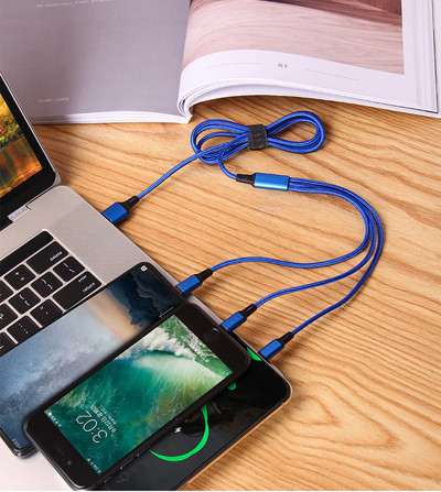 Καλώδιο φόρτισης 3Α 3 σε 1 Γρήγορος φορτιστής Micro USB Type-C Καλώδιο φόρτισης πολλαπλών θυρών USB για iPhone Huawei Samsung καλώδιο φόρτισης