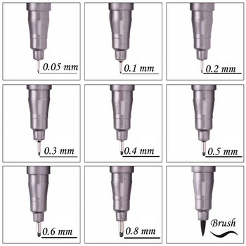 1 Pc Manga Markers Στυλό Needle Art Pen Pigment Liner Fast Dry Αδιάβροχο Σκίτσο Σχέδιο Πινέλο ζωγραφικής Σχολικά προμήθειες